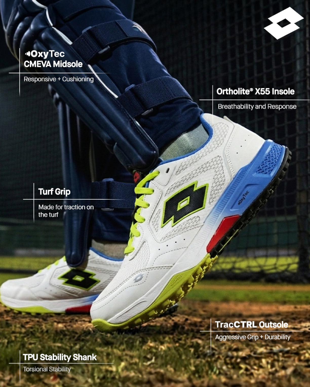 Men's Blaze Hit Blizzard: Cricket Trainer - White-Blue Cricket