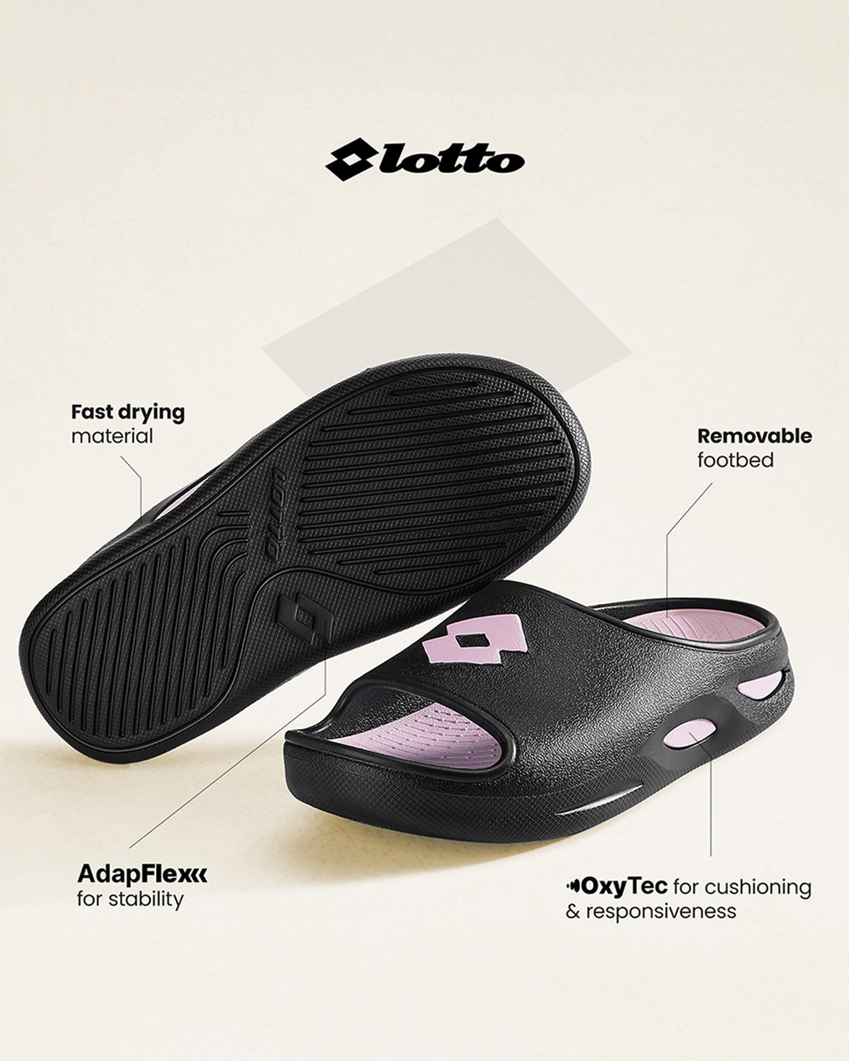 Esotica Slide - Black Beauty-Light Lilac