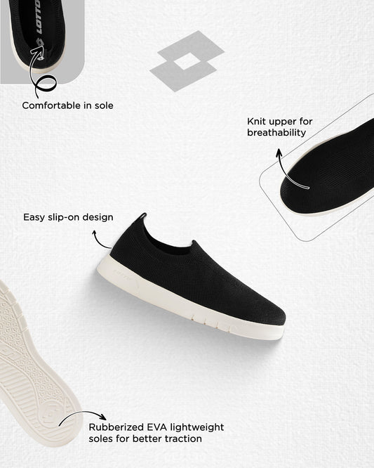 Men's Lotto Impulso Slip-on - Black Beauty-Gardenia