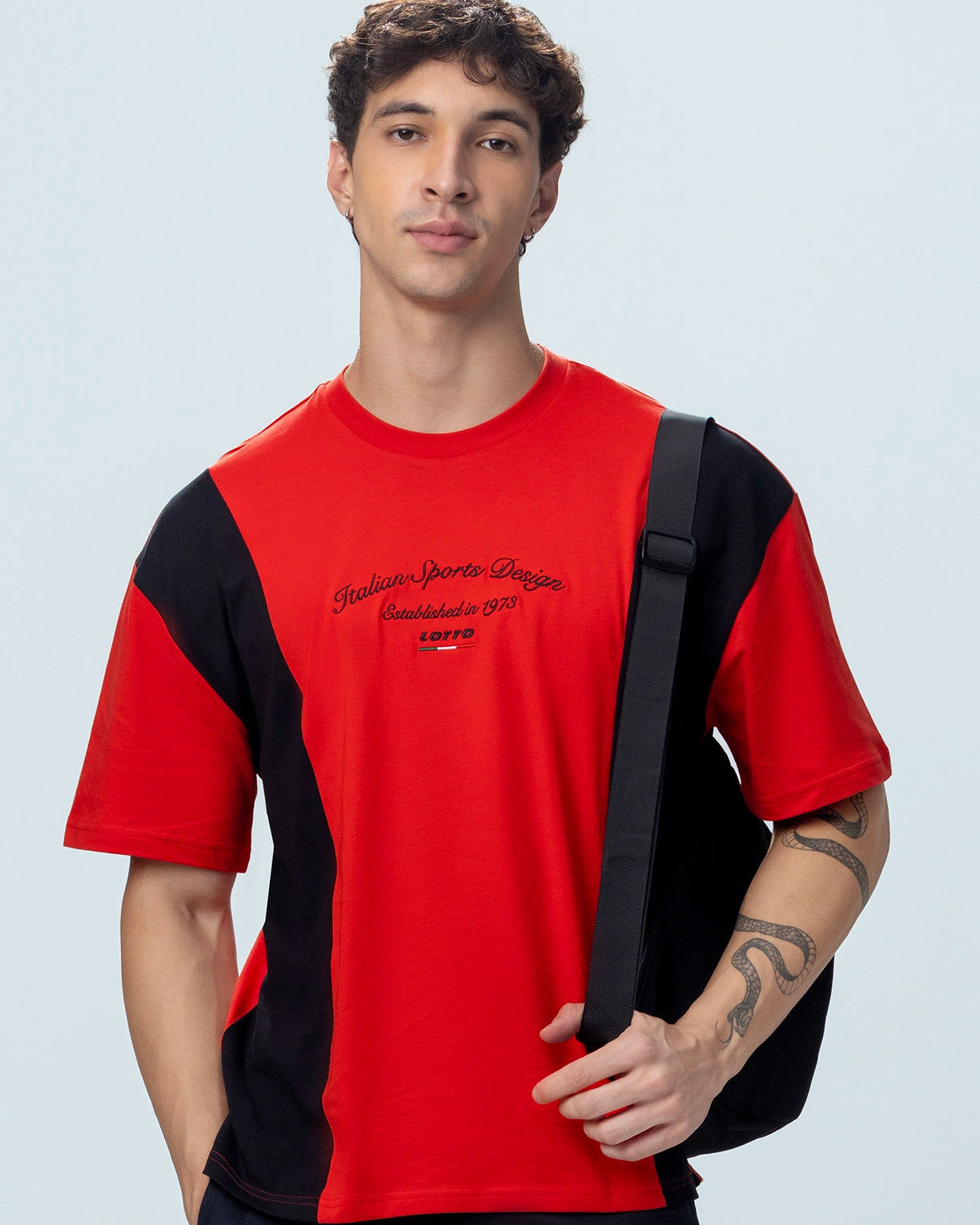 League Colourblock Tee - Molten Lava