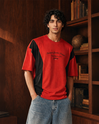 Men Lotto League Colourblock Tee - Molten Lava T-shirts