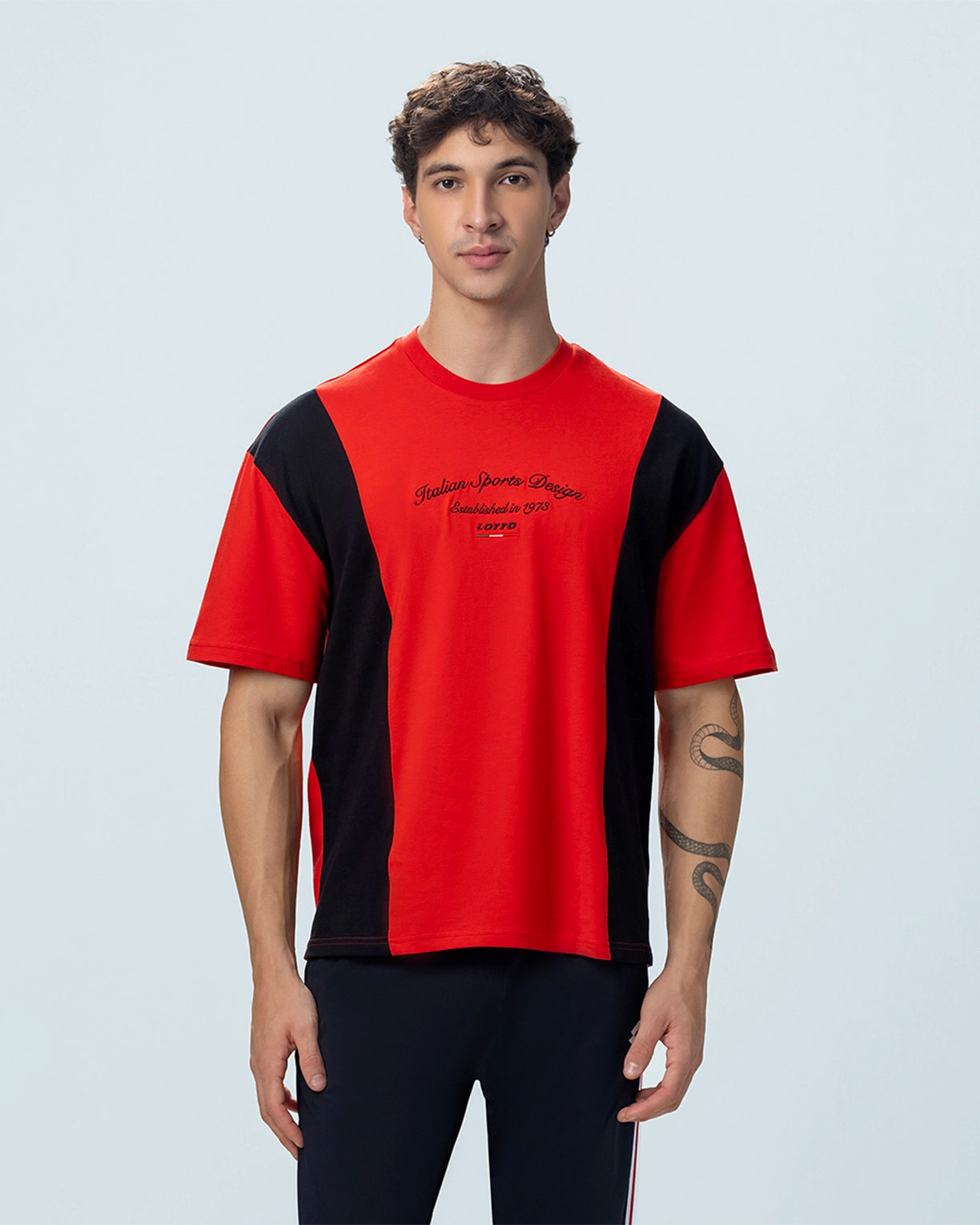 League Colourblock Tee - Molten Lava