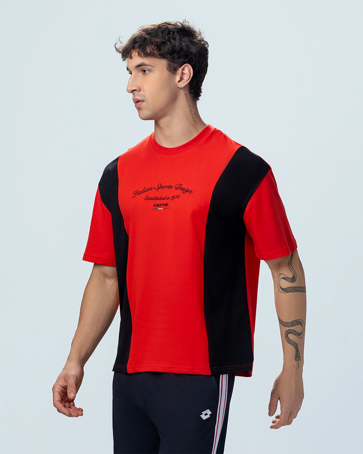 League Colourblock Tee - Molten Lava