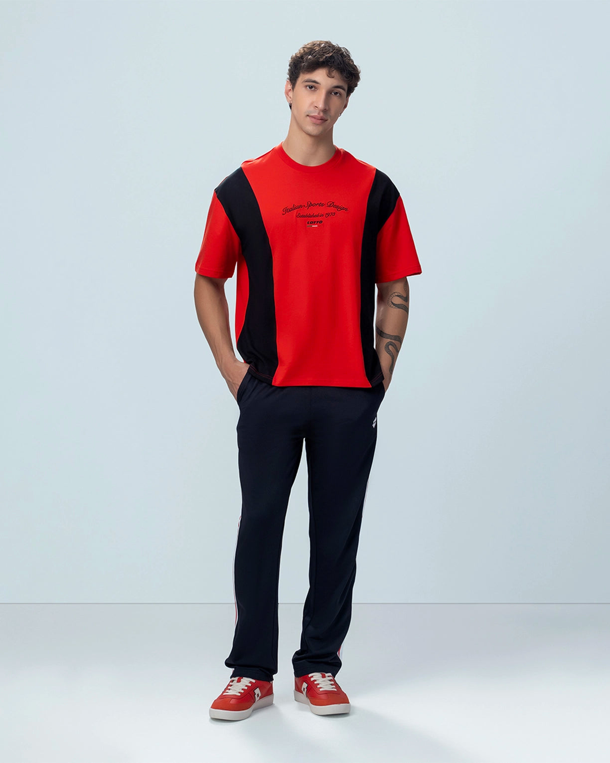 League Colourblock Tee - Molten Lava