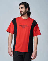 Men Lotto League Colourblock Tee - Molten Lava T-shirts