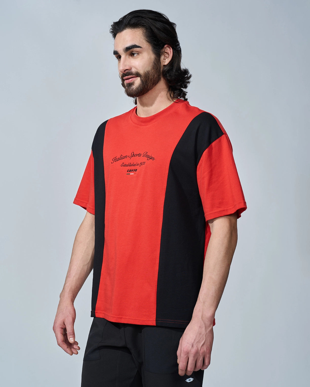 League Colourblock Tee - Molten Lava