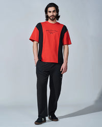 Men Lotto League Colourblock Tee - Molten Lava T-shirts 1