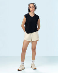 Women Lotto Street Play Asymmetric Tee - Black Beauty T-shirts