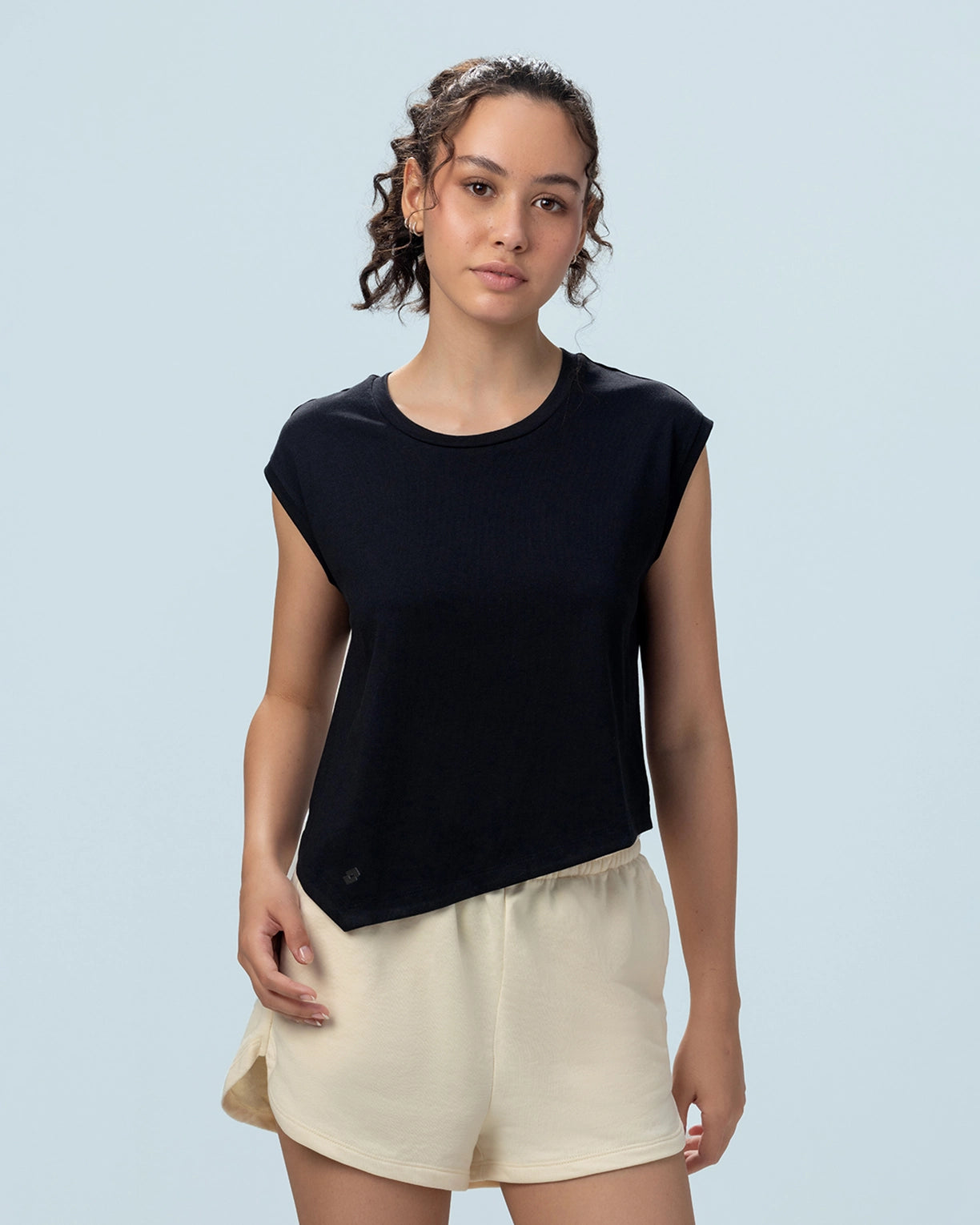 Street Play Asymmetric Tee - Black Beauty