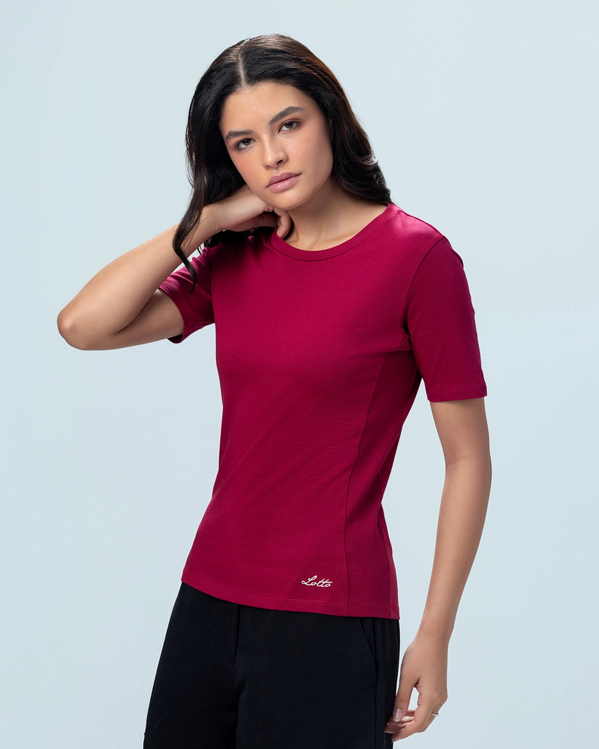 Street Play Rib Tee - Dark Pink