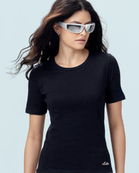 Women Lotto Street Play Rib Tee - Black T-shirts