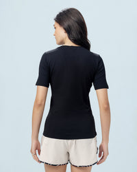 Women Lotto Street Play Rib Tee - Black T-shirts 1