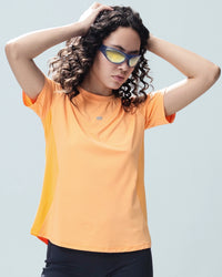 Women Lotto Play Performance Mesh Tee - Mock Orange T-shirts
