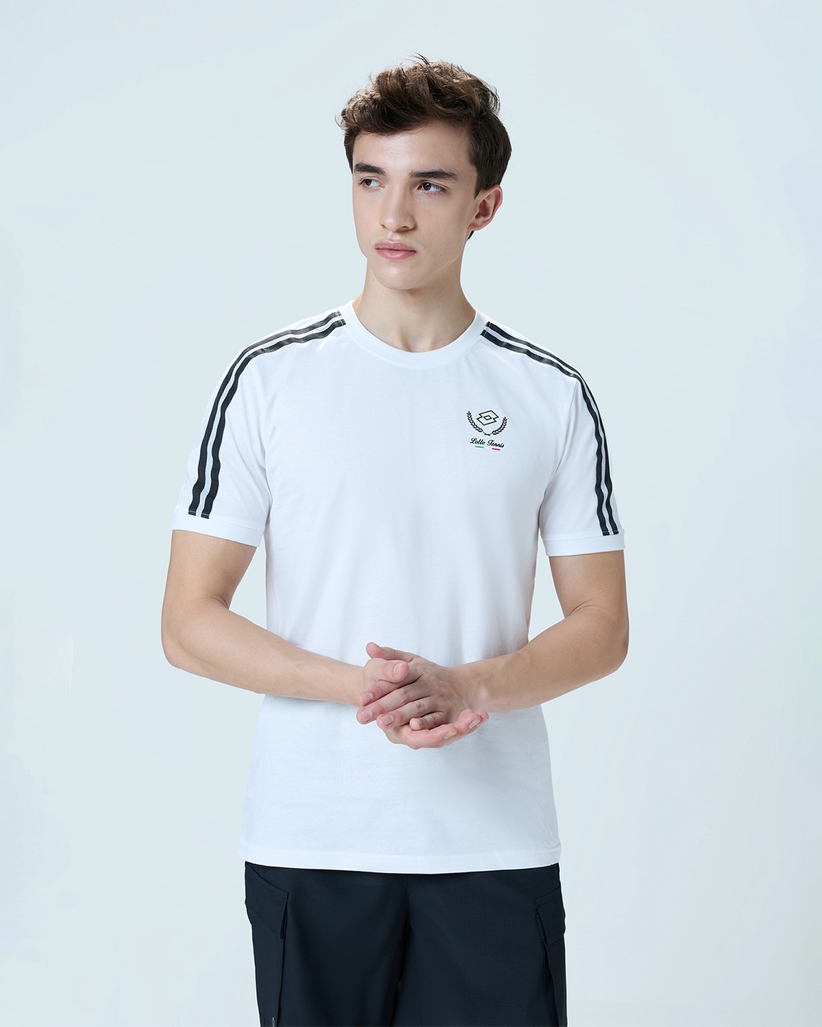 Courtline Rib Neck Tee - White