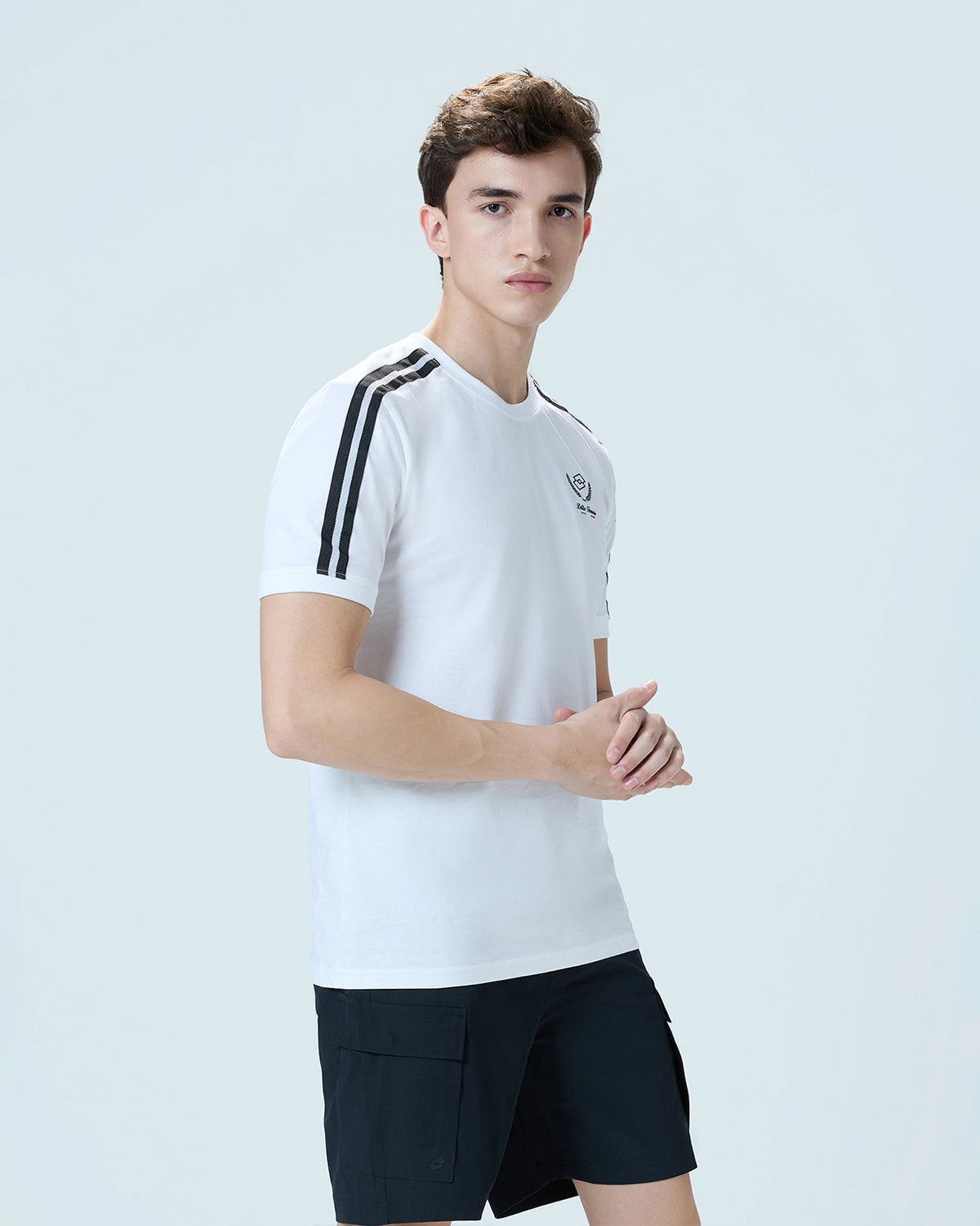 Courtline Rib Neck Tee - White