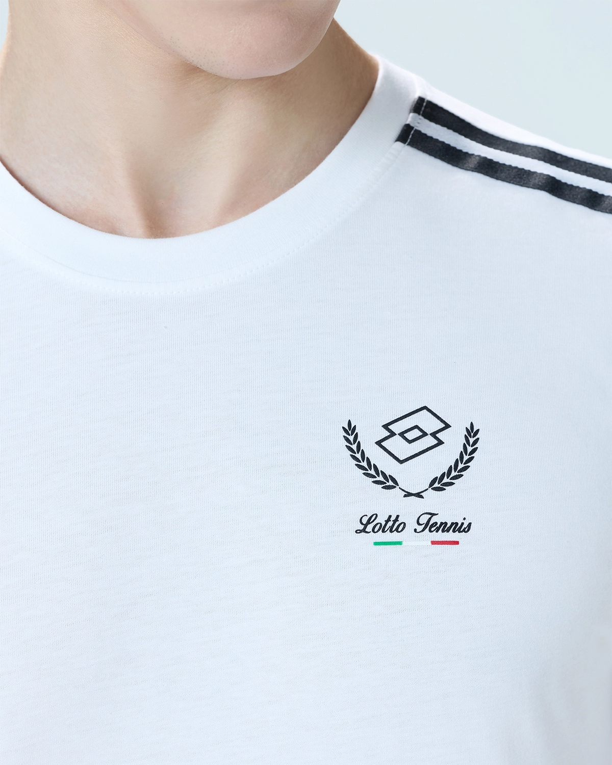 Courtline Rib Neck Tee - White