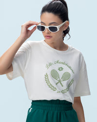 Women Lotto Courtline Flocked Tee - Star White T-shirts