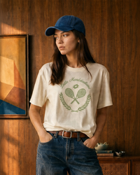 Women Lotto Courtline Flocked Tee - Star White T-shirts