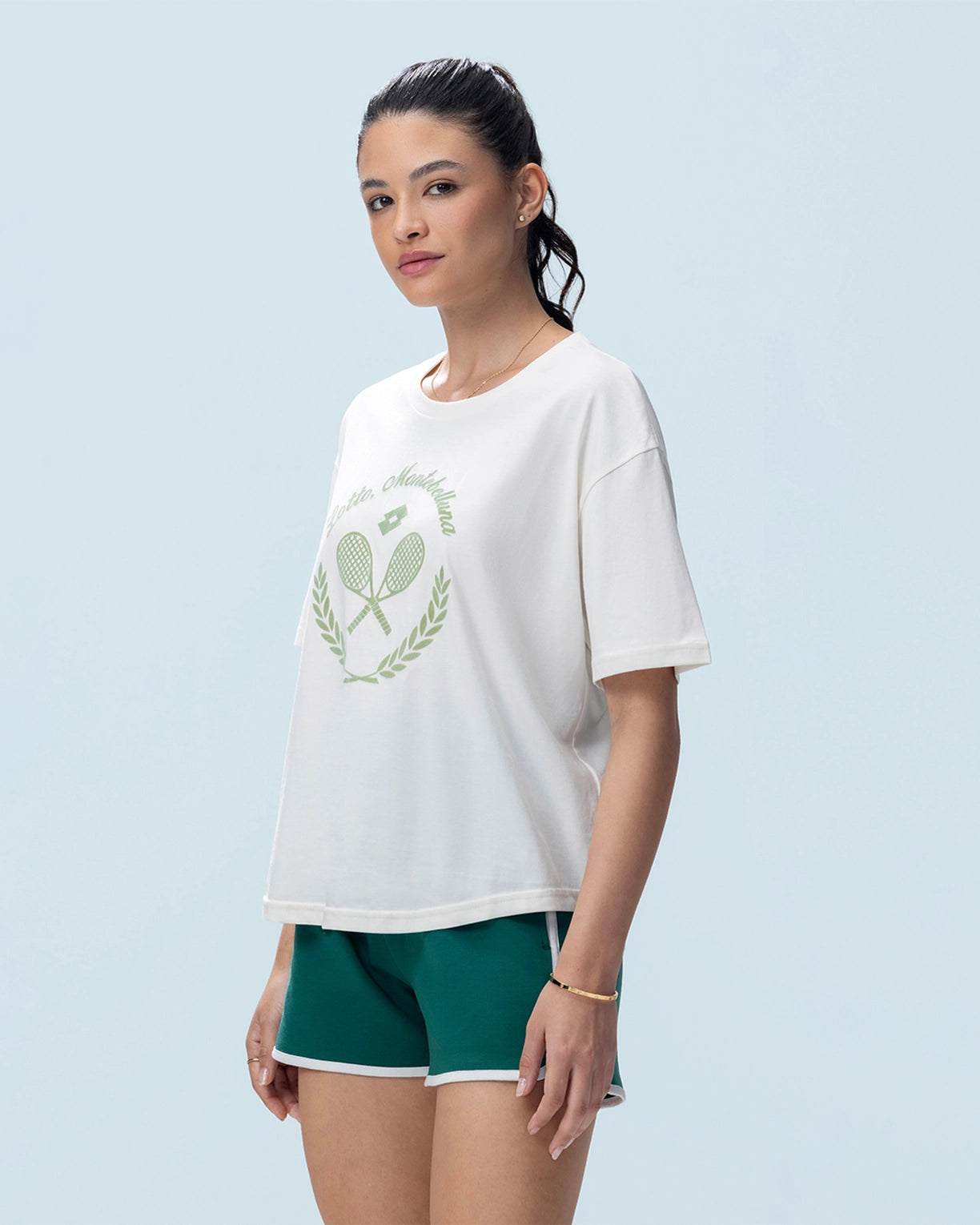 Courtline Flocked Tee - Star White