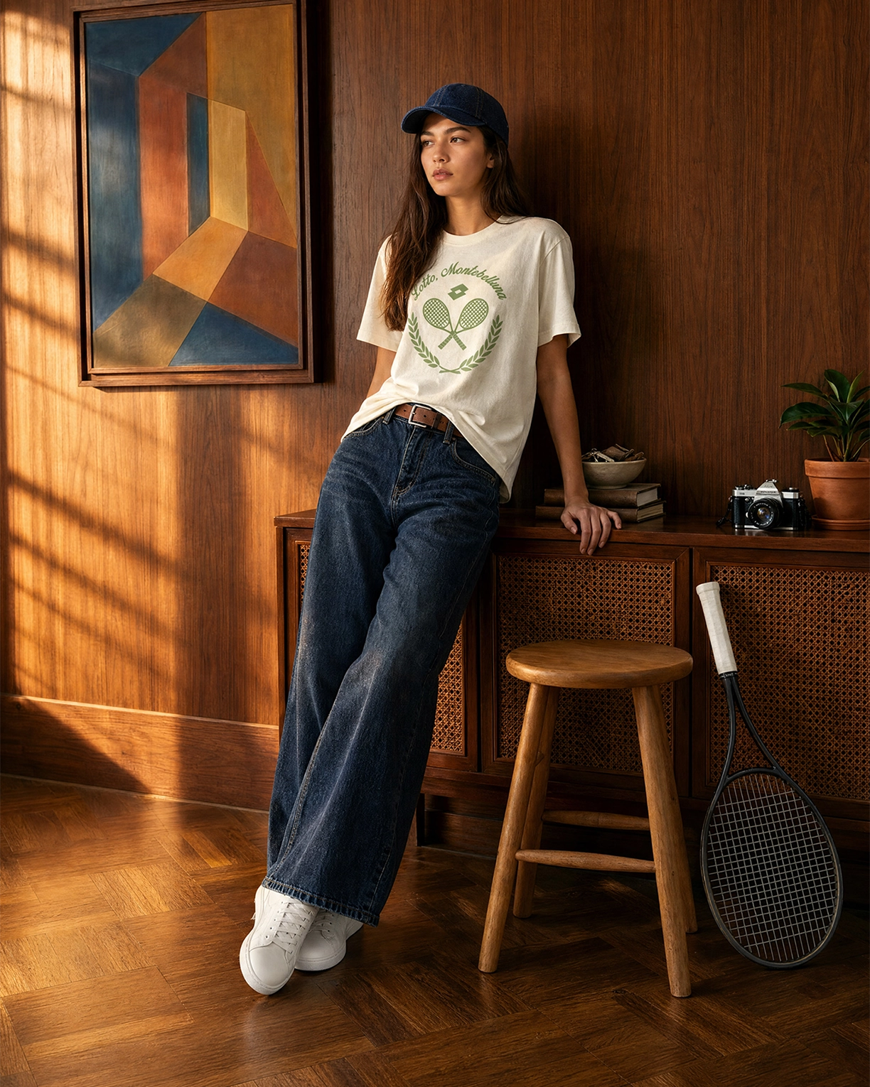 Courtline Flocked Tee - Star White