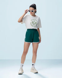 Women Lotto Courtline Flocked Tee - Star White T-shirts 1