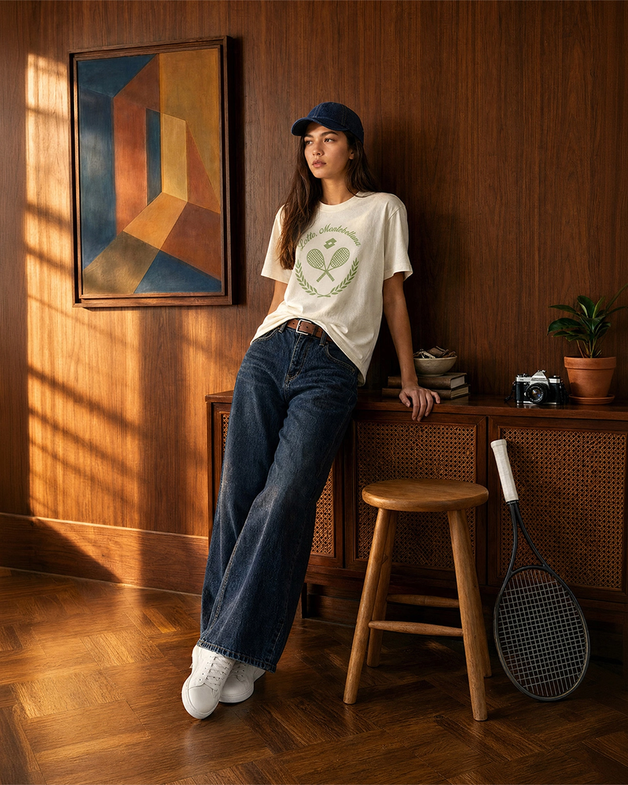 Courtline Flocked Tee - Star White