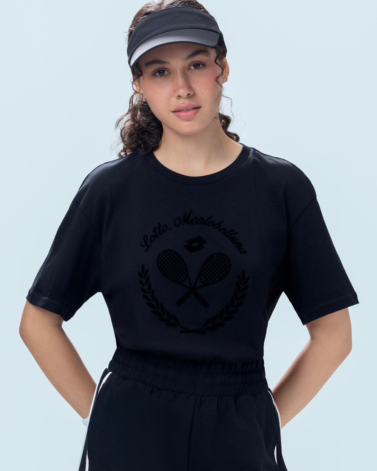 Courtline Flocked Tee - Black Beauty