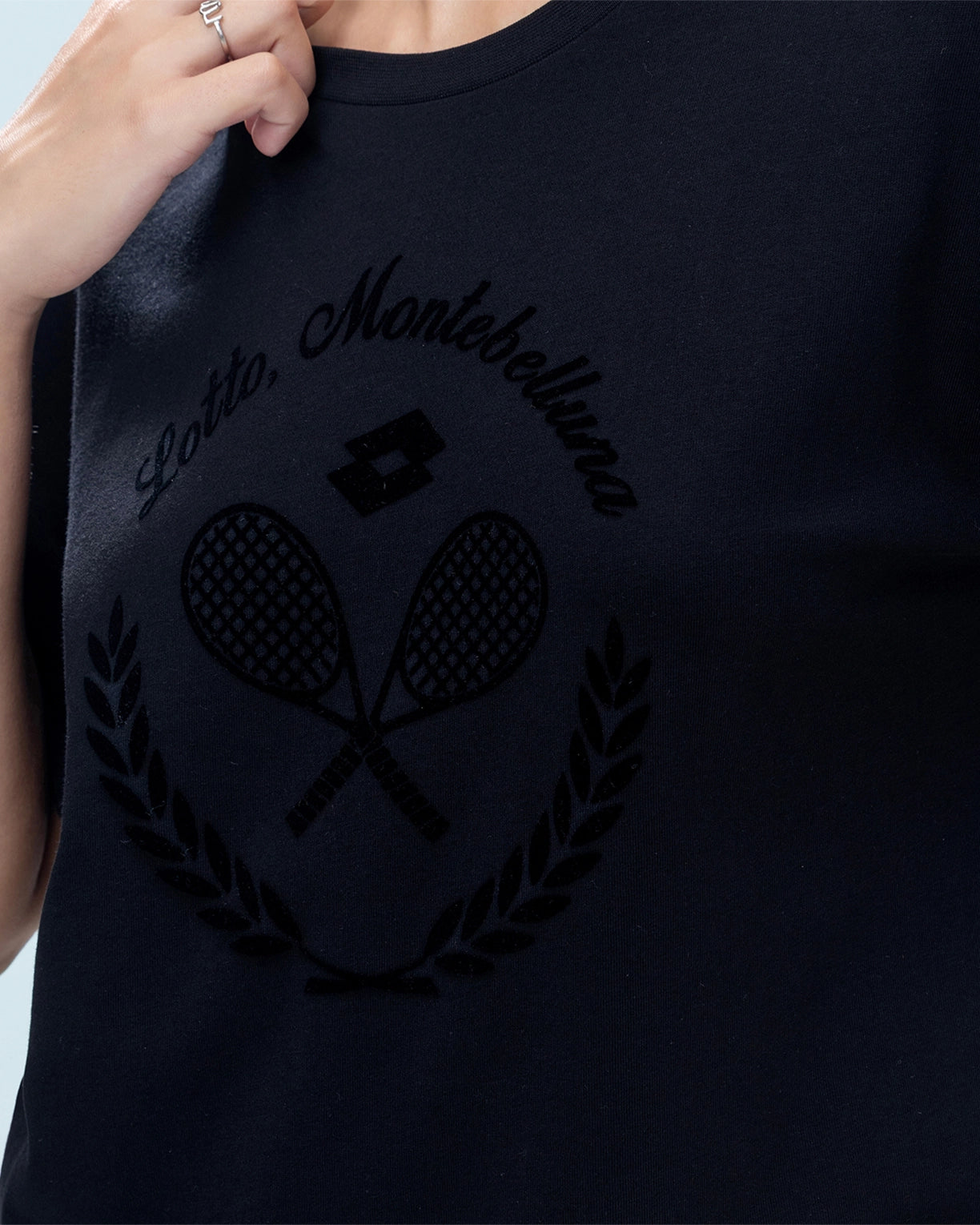 Courtline Flocked Tee - Black Beauty