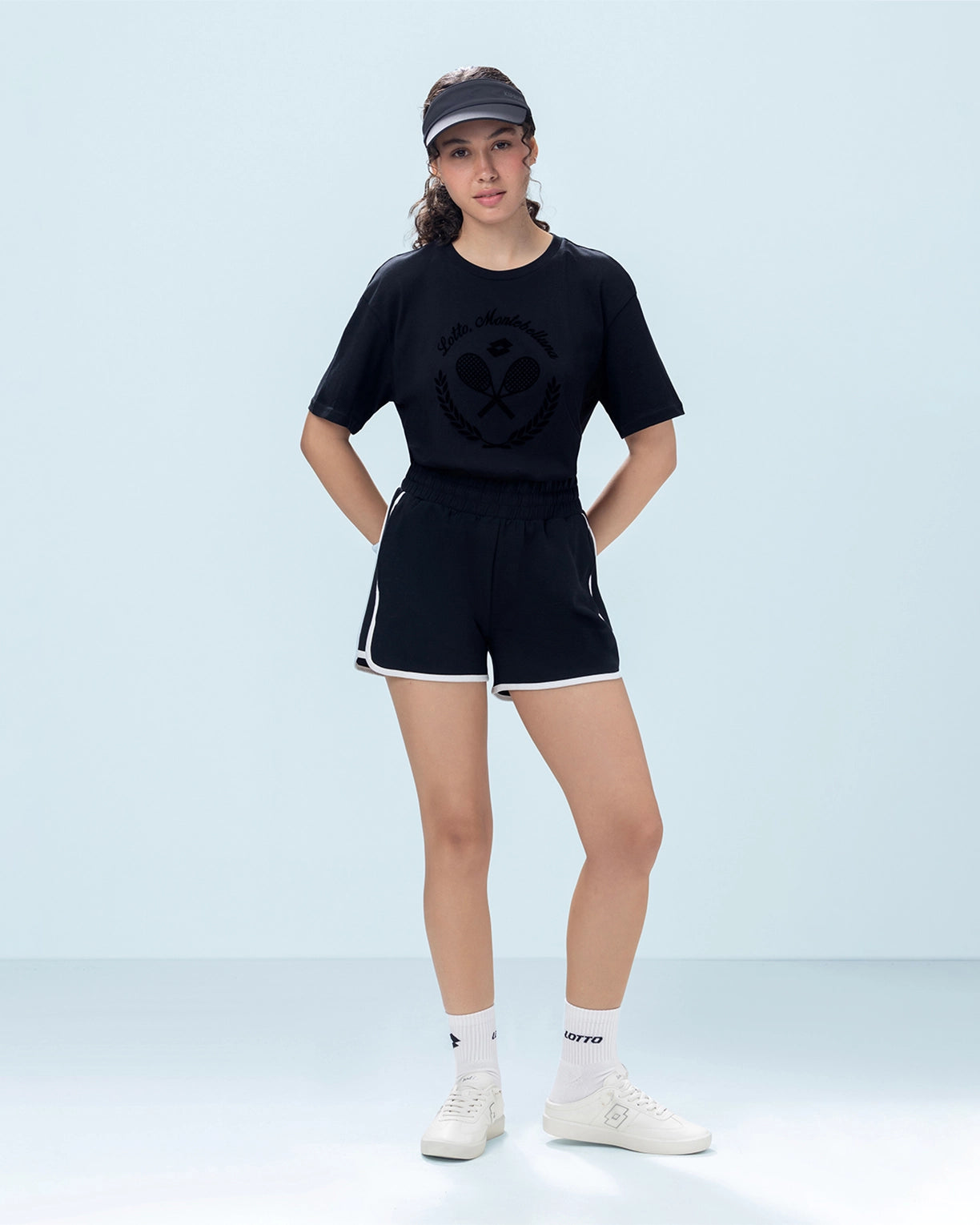 Courtline Flocked Tee - Black Beauty