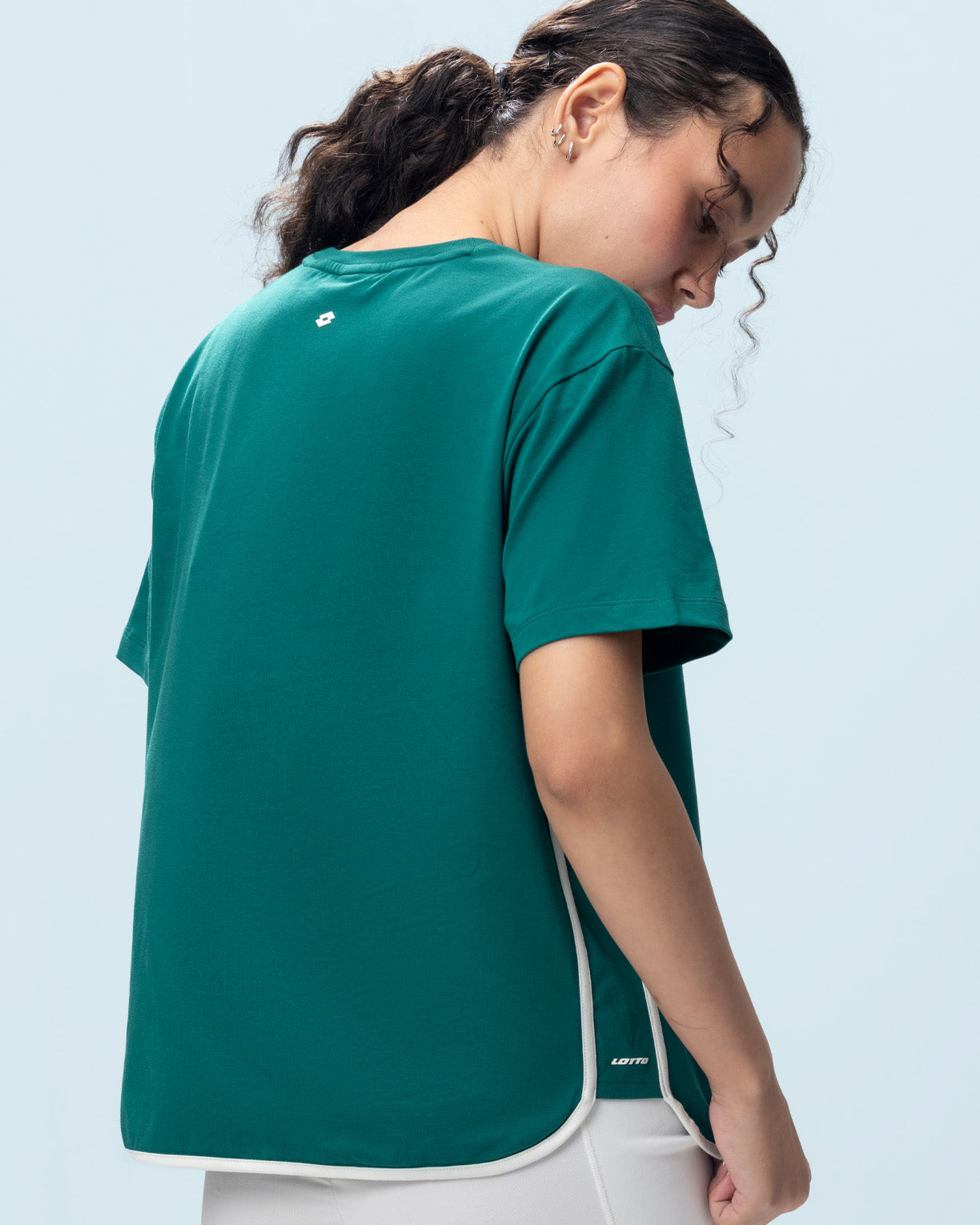 Courtline Colour Block Tee - Evergreen