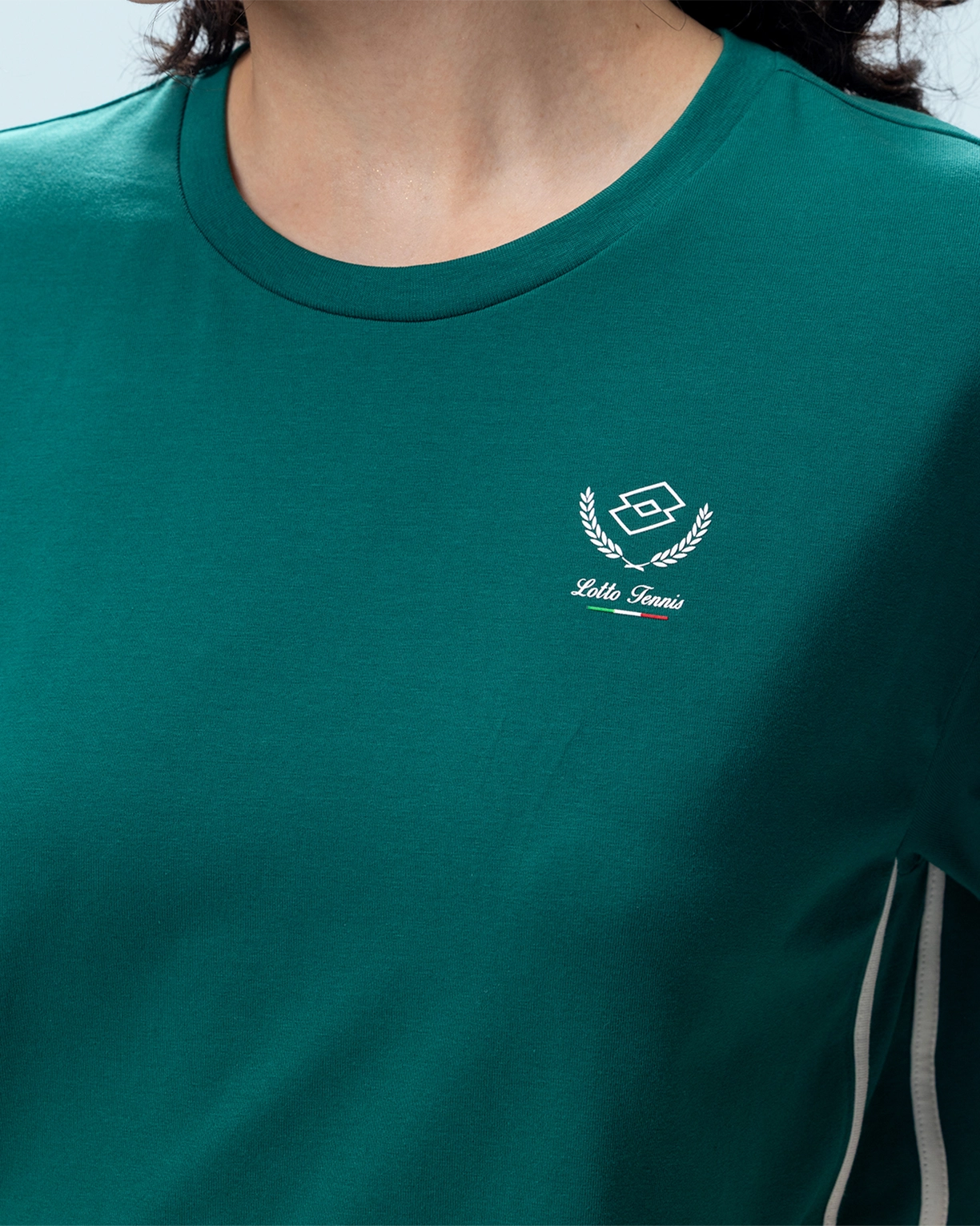 Courtline Colour Block Tee - Evergreen
