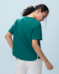 Women Lotto Courtline Colour Block Tee - Evergreen T-shirts 1