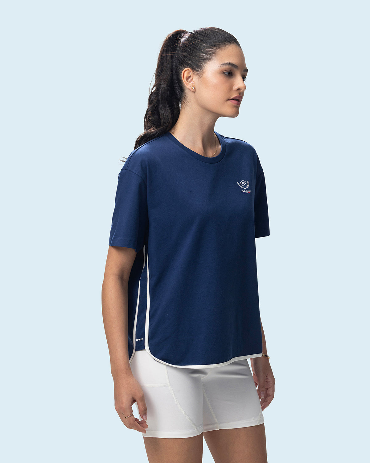 Women Lotto Courtline Colour Block Tee - Dark Blue T-shirts1