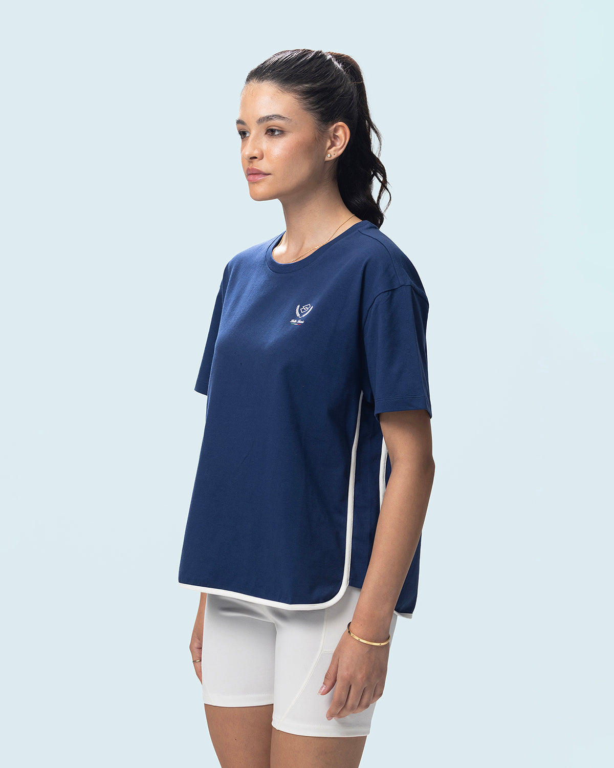 Women Lotto Courtline Colour Block Tee - Dark Blue T-shirts2