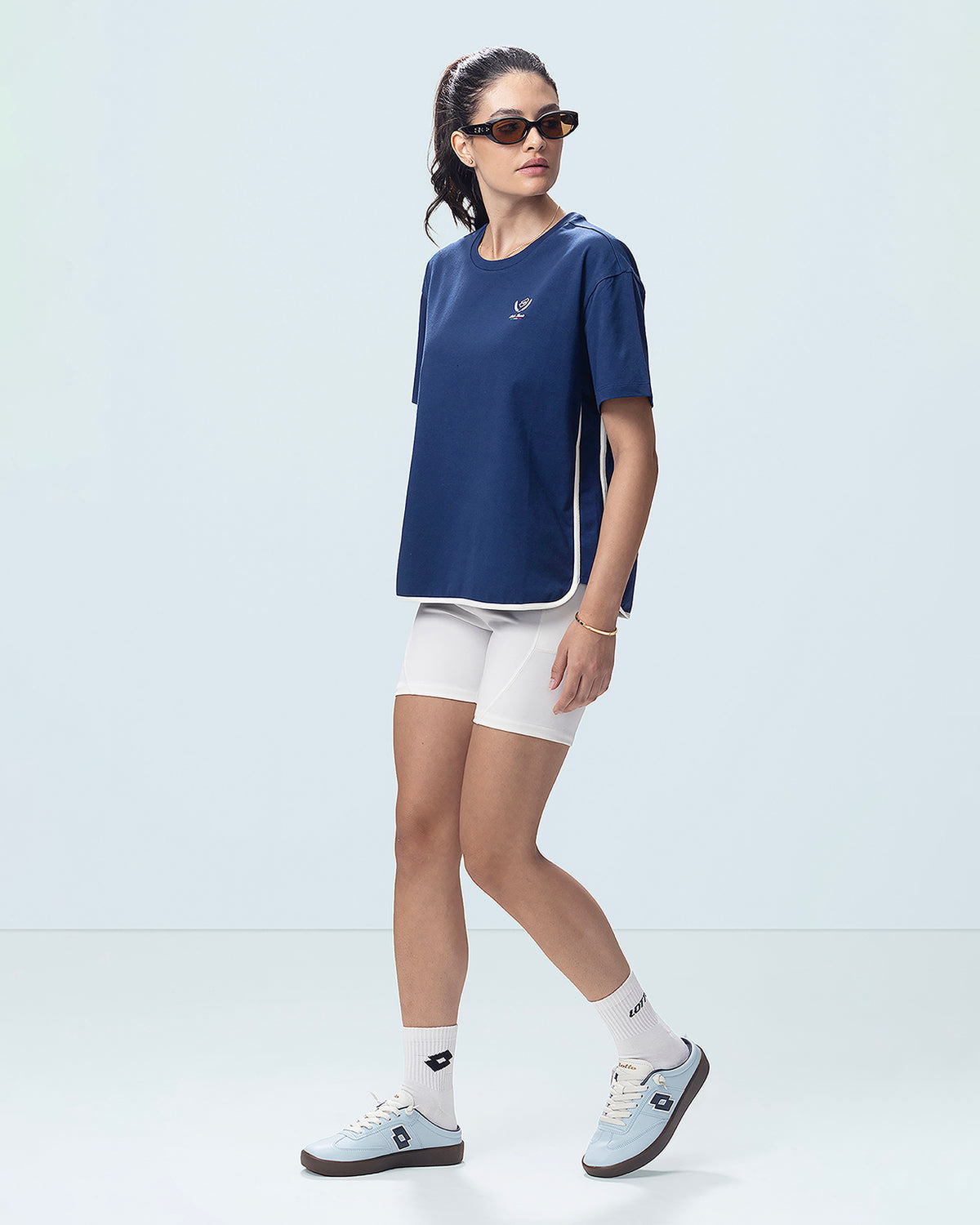 Women Lotto Courtline Colour Block Tee - Dark Blue T-shirts6