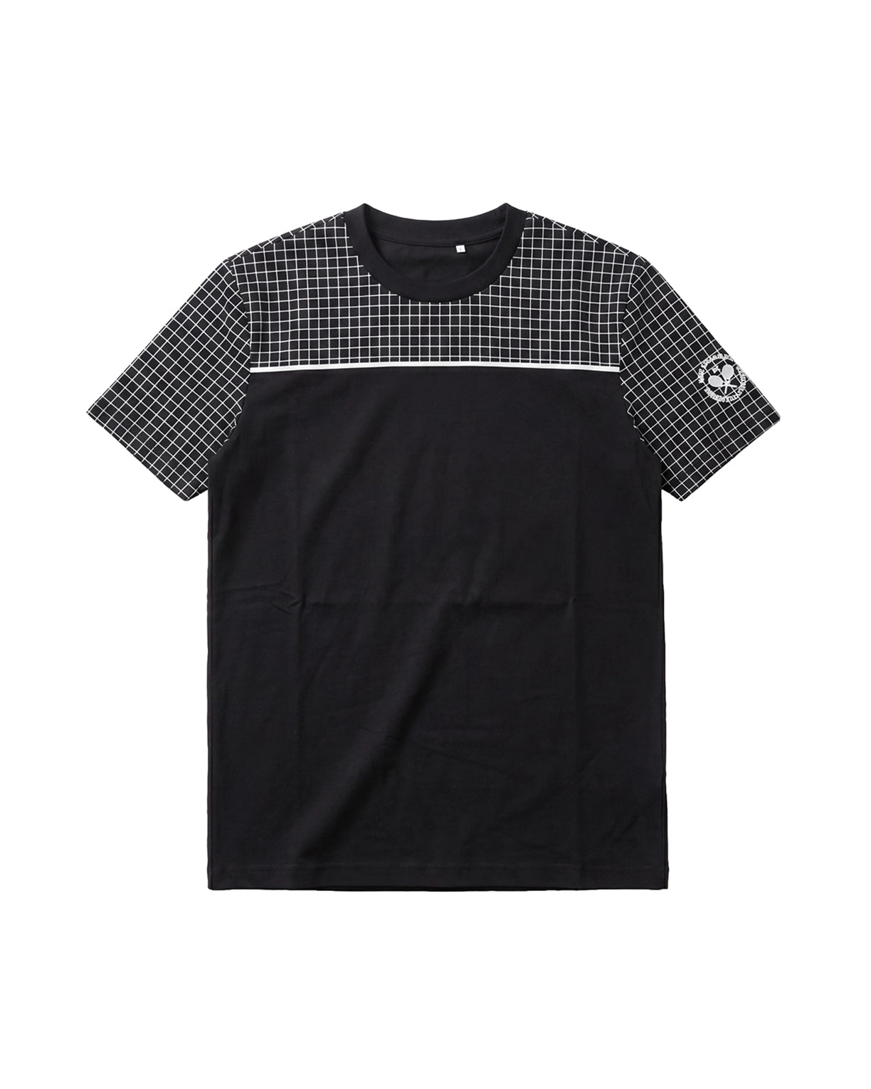Courtline Checkered Colour Block Tee - Black Beauty