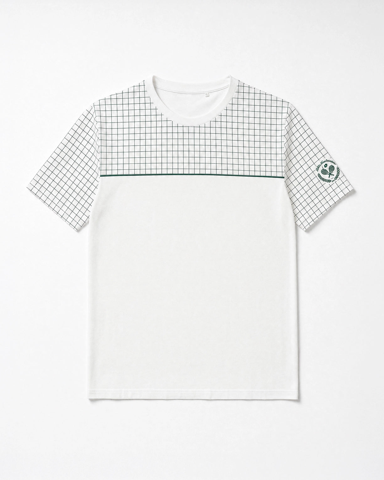 Courtline Checkered Colour Block Tee - Star White