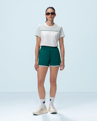 Women Lotto Courtline Checkered Colour Block Tee - Star White T-shirts 1