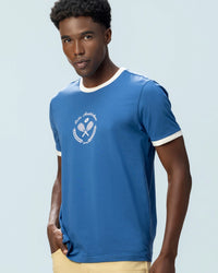 Men Lotto Print Tee - True Navy T-shirts