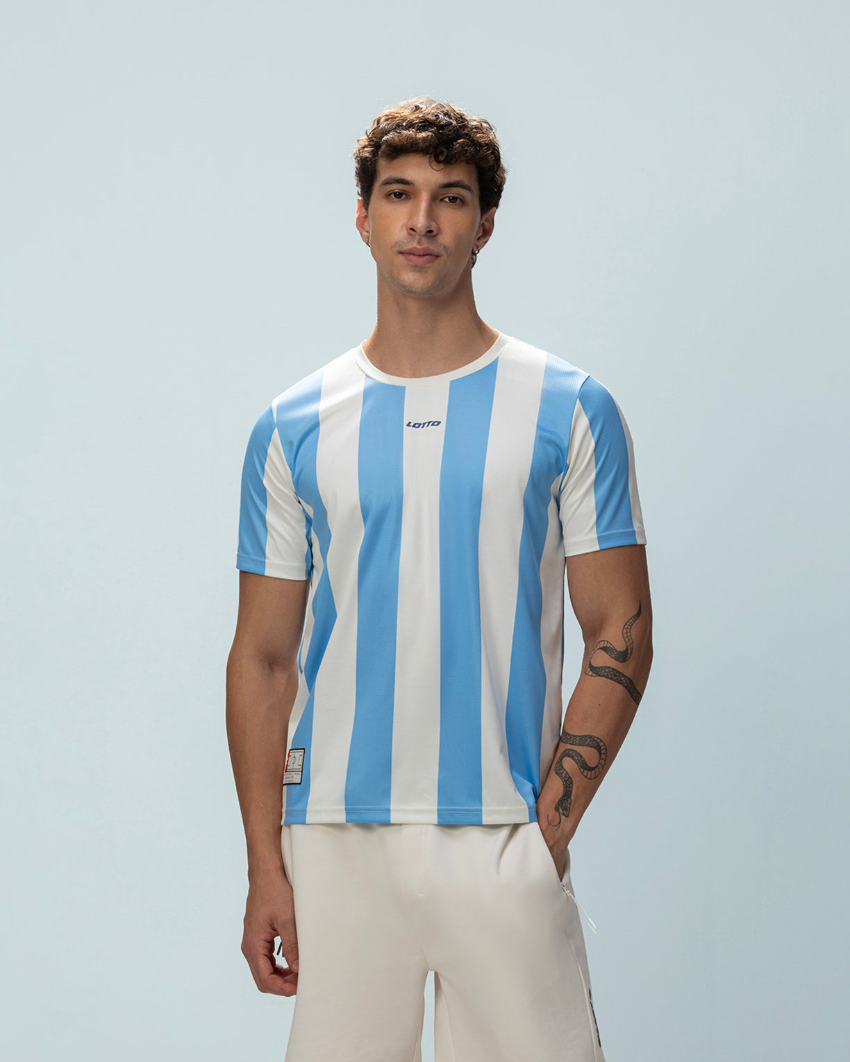 Men Lotto Strip Tee - Little Boy Blue T-shirts0