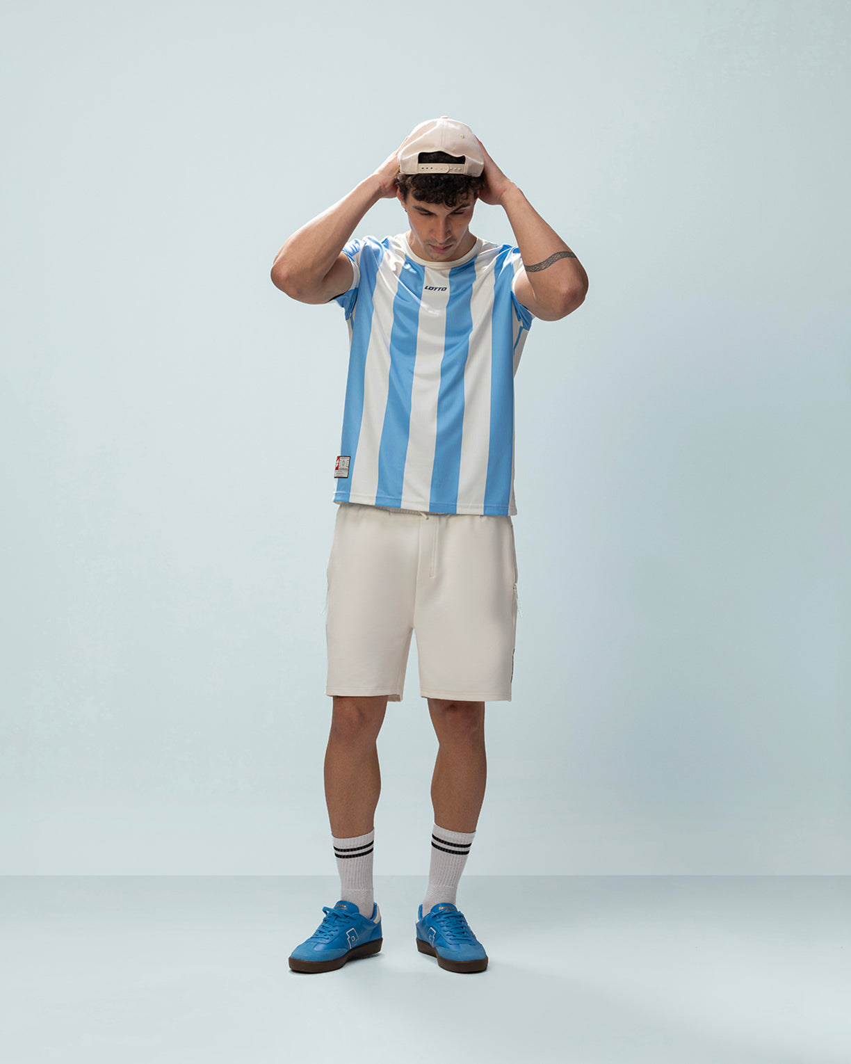 Men Lotto Strip Tee - Little Boy Blue T-shirts6