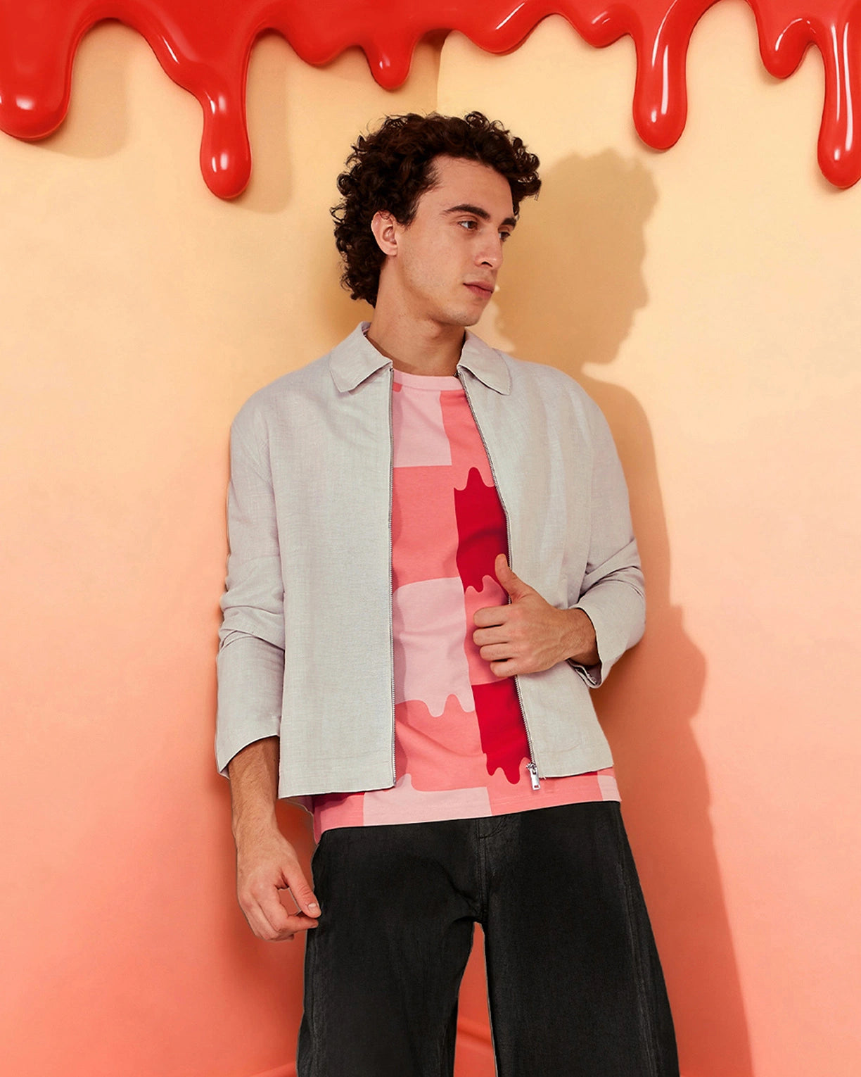 Melt Gingham Tee - Heat Wave