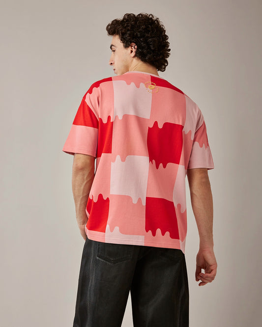 Men's Lotto Melt Gingham Tee - Heat Wave