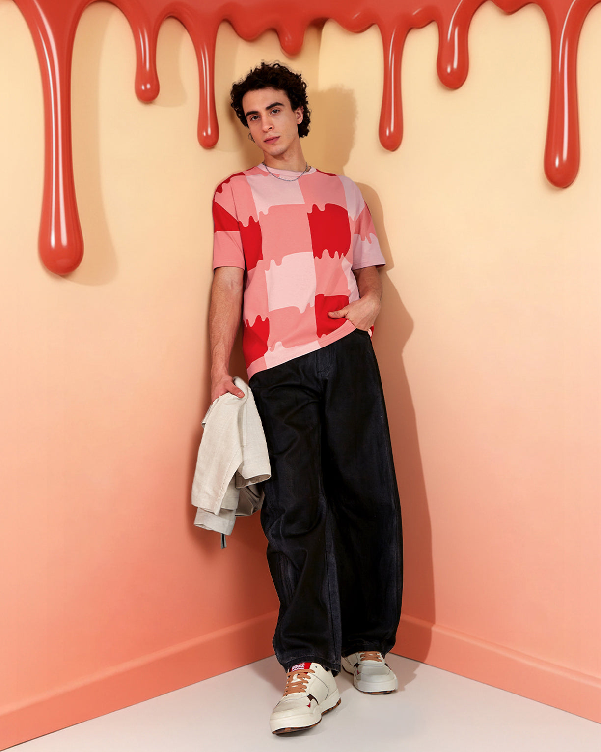 Melt Gingham Tee - Heat Wave