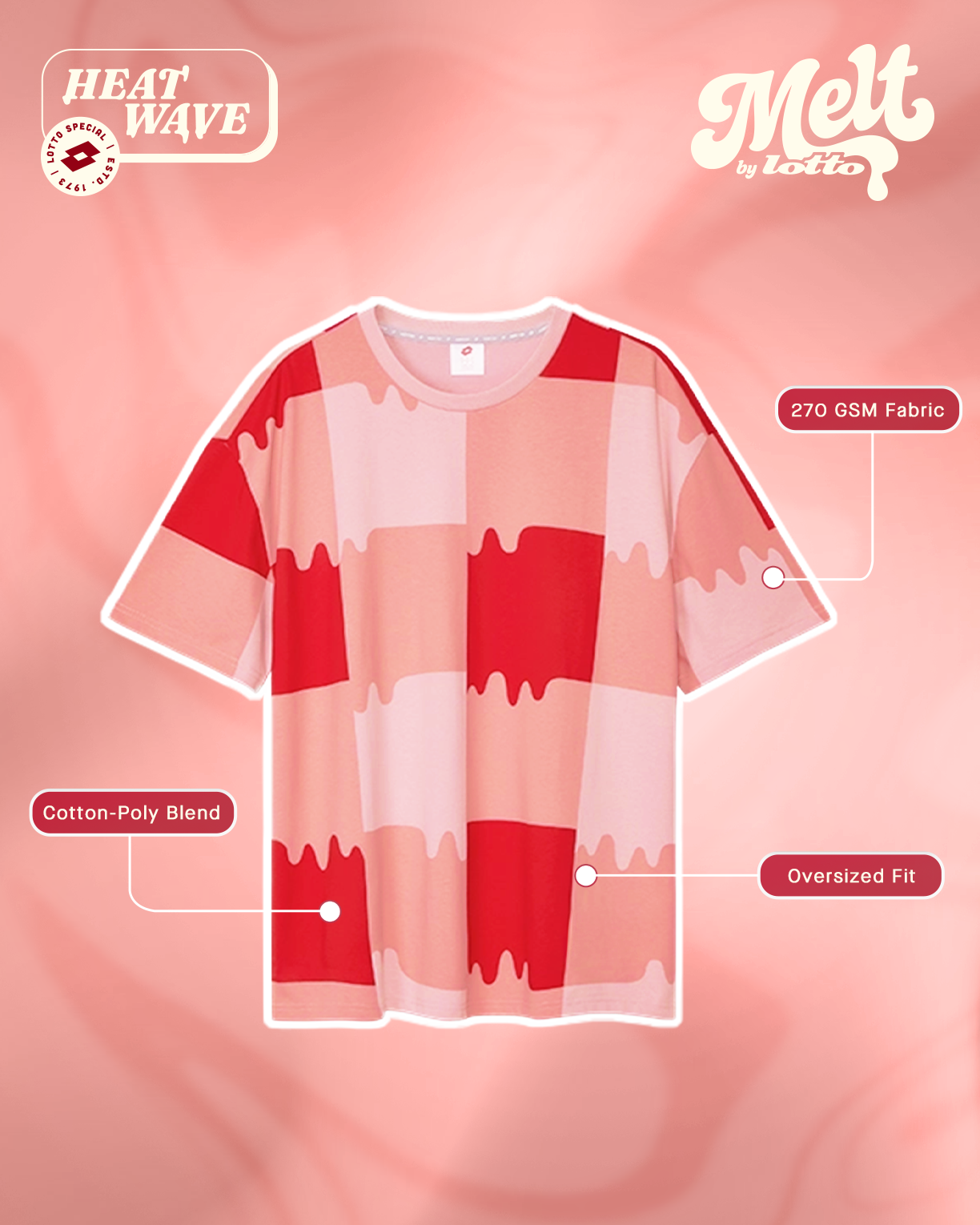 Melt Gingham Tee - Heat Wave