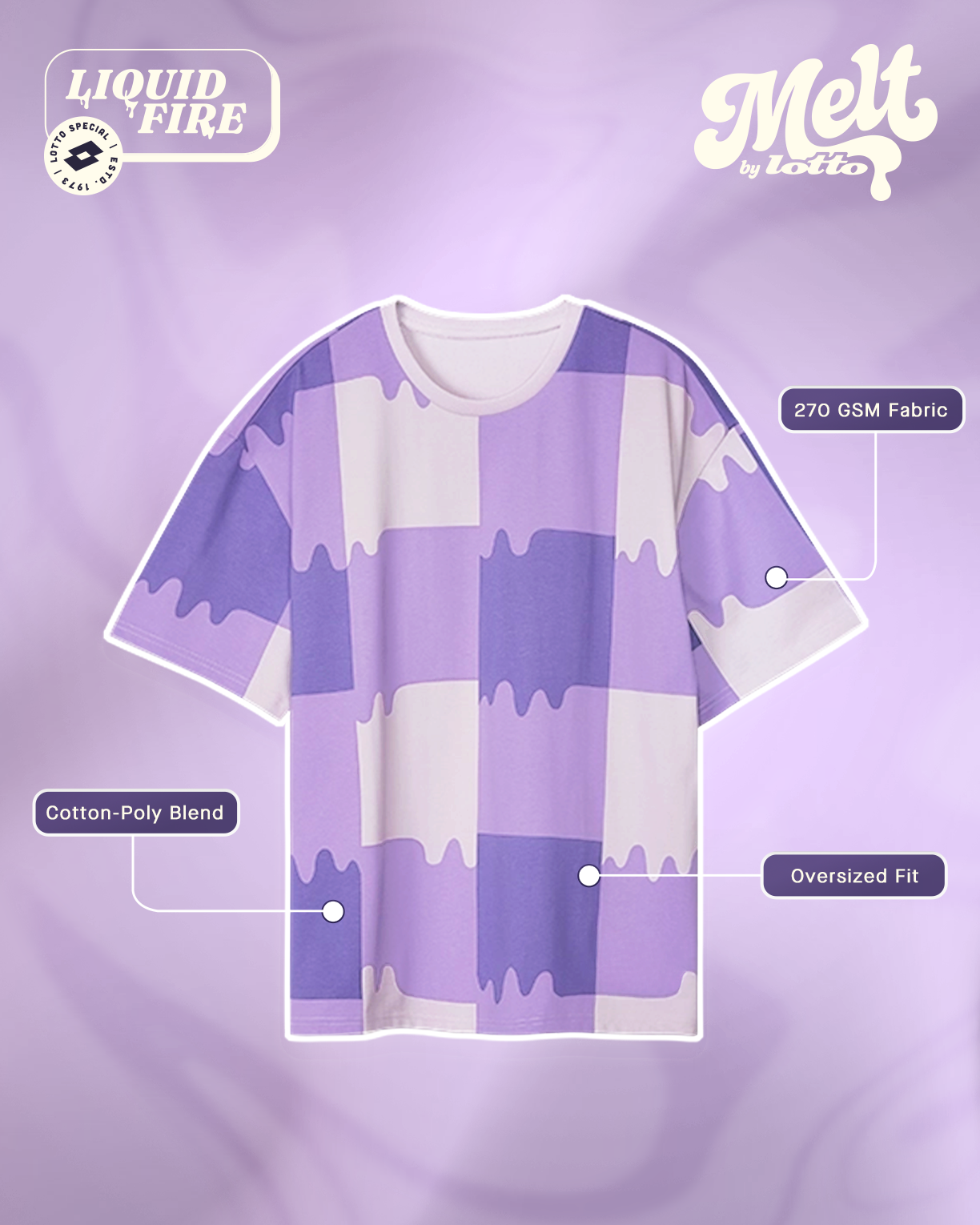 Melt Gingham Tee - Liquid Fire