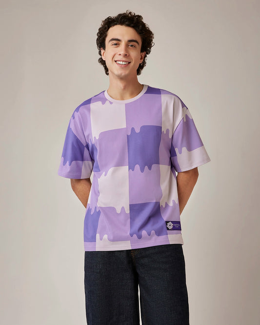 Men's Lotto Melt Gingham Tee - Liquid Fire