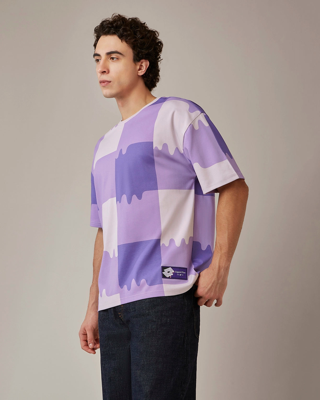 Melt Gingham Tee - Liquid Fire