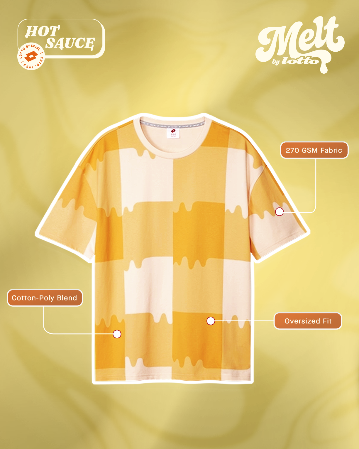 Melt Gingham Tee - Hot Sauce