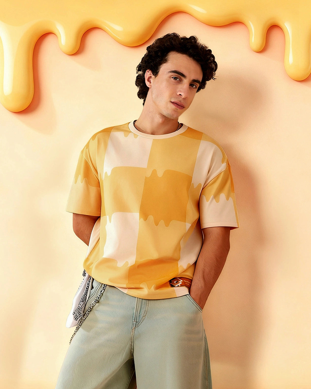 Melt Gingham Tee - Hot Sauce